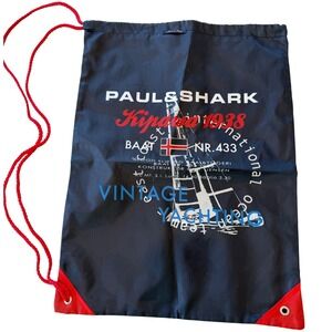 Paul & Shark Kipawa 1938 Vintage Yachting Drawstring Bag Navy Made in Italy